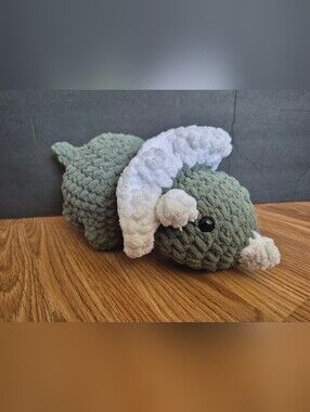 Green Triceratops Crochet Plush Stuffed Animal